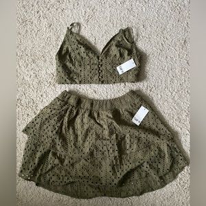 BAR III Burnt Olive 2-Piece Top/Skirt -Large